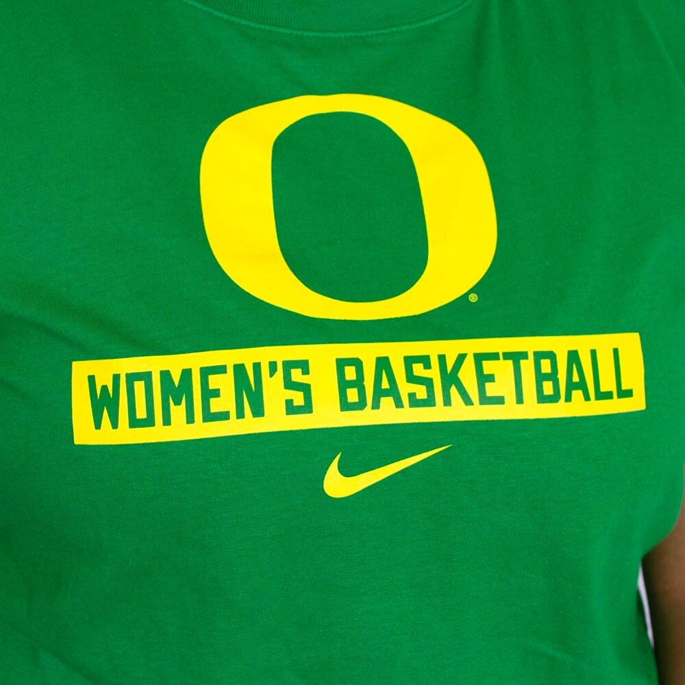 Classic Oregon O, Nike, Green, Crew Neck, Cotton, Women, Basketball, Oregon, Women's Basketball, T-Shirt, 813954